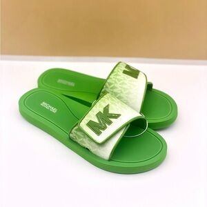 Michael Kors Vibrant Green Slides